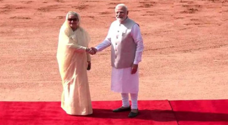 India accords formal reception to Bangladesh premier at Rashtrapati Bhaban