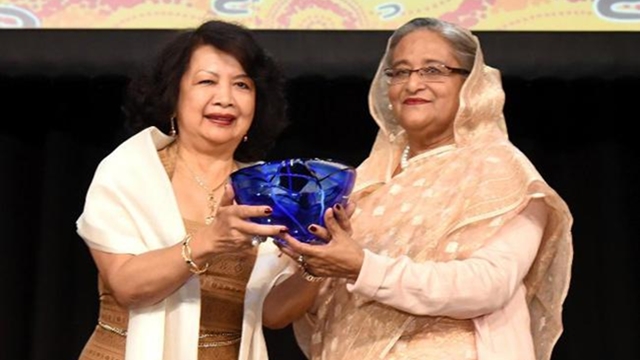 Hasina receives Global Women's Leadership Award