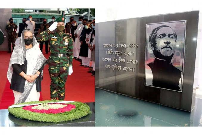 PM pays homage to Bangabandhu, four national leaders on Jail Killing Day