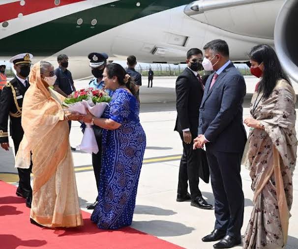 PM Hasina gets red carpet welcome on arrival in New Delhi