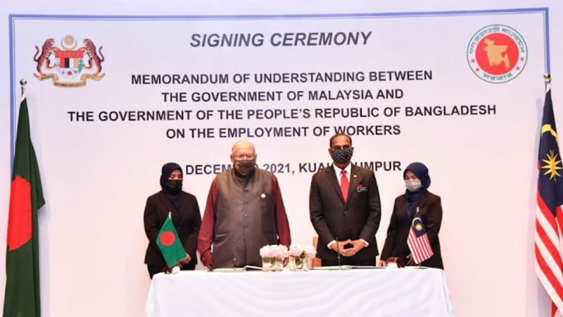 Dhaka signs MoU with Malaysia to send Bangladeshi workers